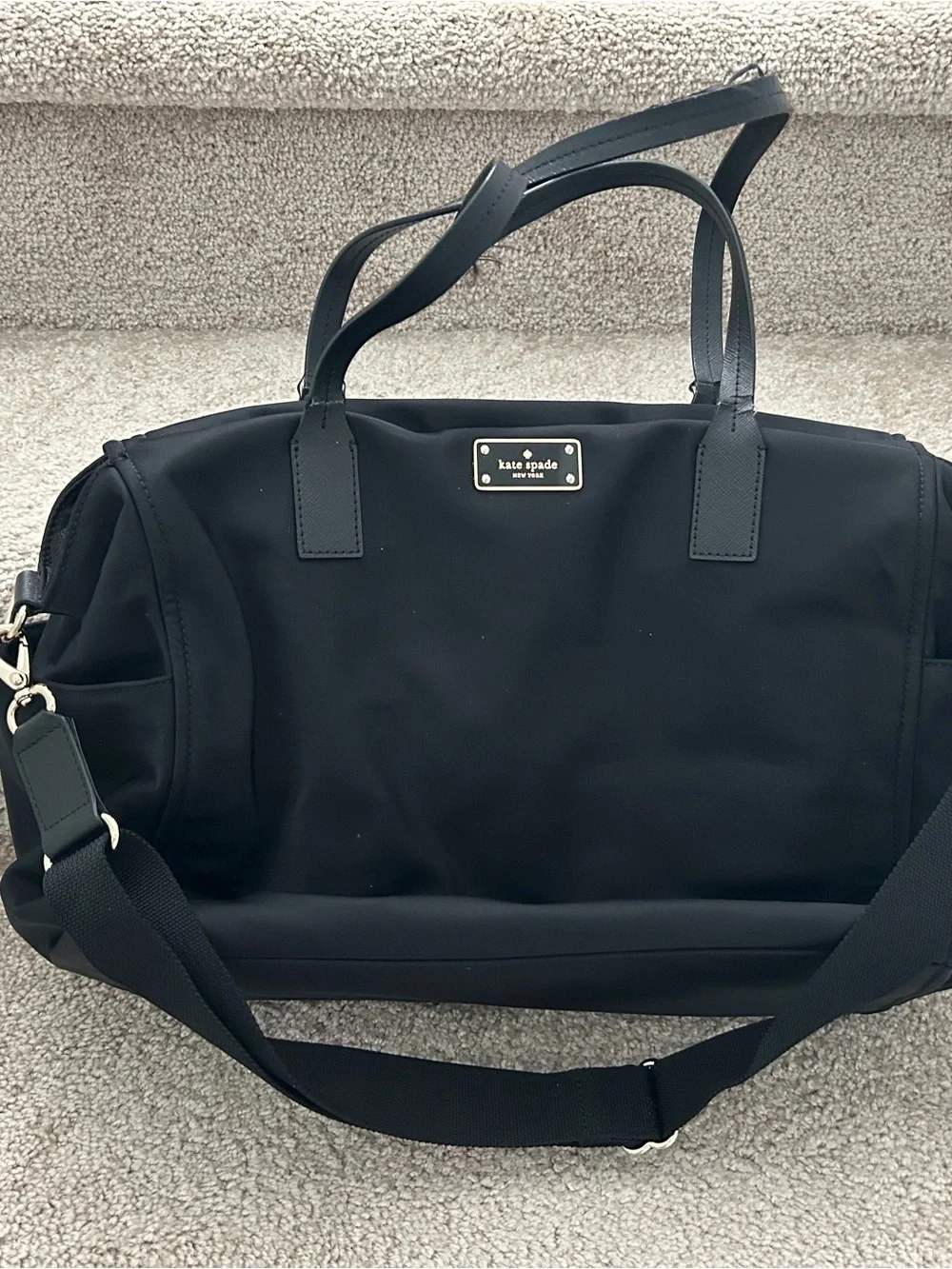 Kate Spade Black Nylon Large Diaper Baby Bag Crossbody